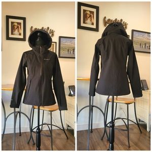 NWOT'S- EDDIE BAUER - Weatheredge- Black Hooded Jacket, Zip Pockets, Size XS